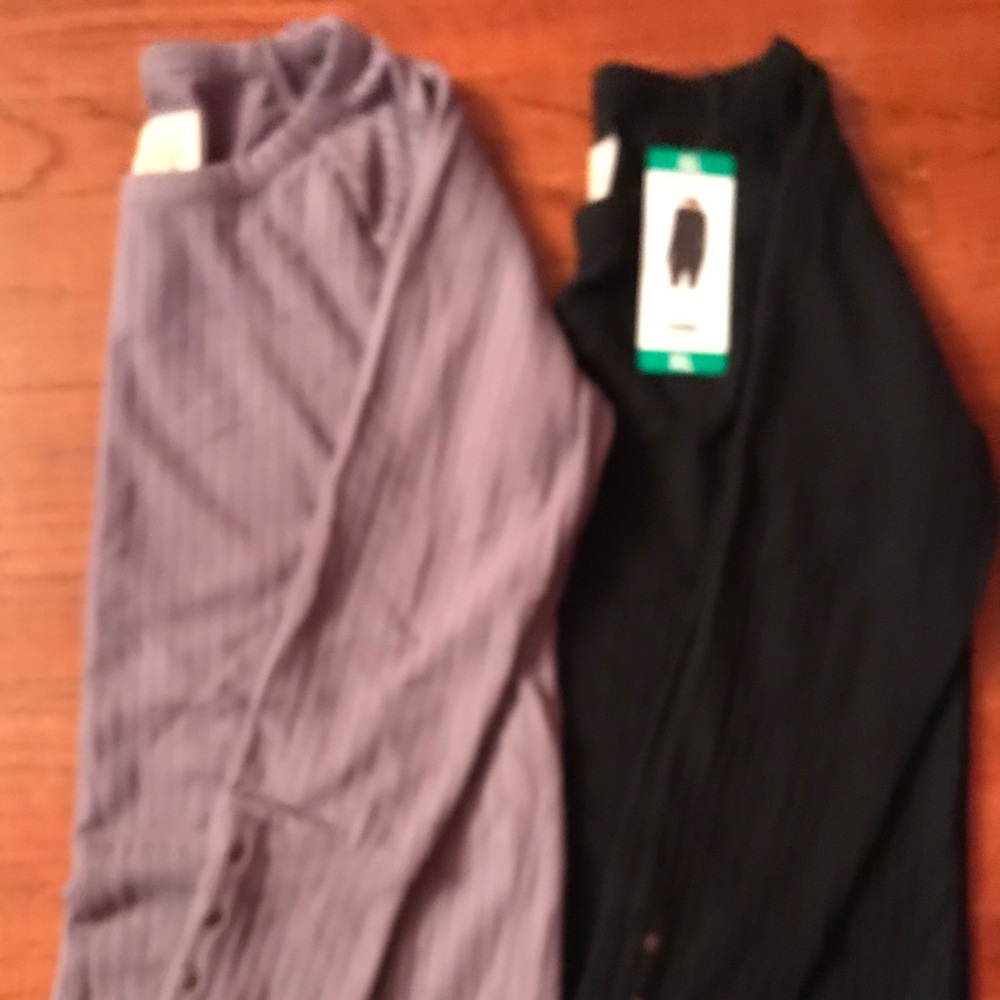 Two long sleeve waffle shirts